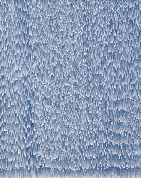 a glimpse of a possible dircetion 1 / 2023 /  Kreide auf em. Stahl / H 149 x B 119 cm