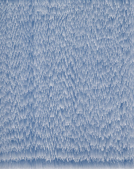 a glimpse of a possible dircetion 2 / 2023 /  Kreide auf em. Stahl / H 149 x B 119 cm