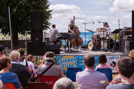 Loïc Cavadore Trio: Loïc Cavadore, Nolwenn Leizour, Simon Pourbaix. Festival JAZZ360 2019, Camblanes-et-Meynac, samedi 8 juin 2019