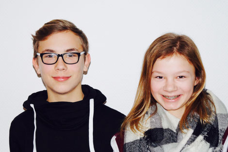 Schülersprecher/in und Jahrgangssprecher/in Klasse 7: (1.) Paula (rechts) und (2.) Leon (links)