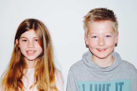 Jahrgangssprecher/in Klasse 5: (1.) Mia (links) und (2.) Jan (rechts)