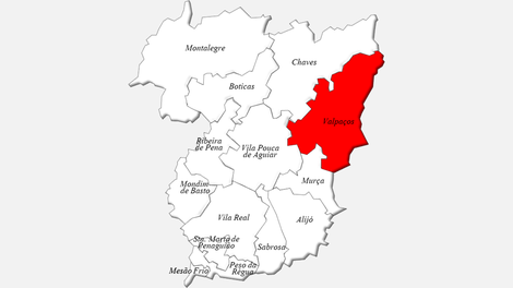 Localização do concelho de Valpaços no distrito de Vila Real