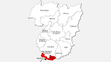 Localização do concelho de Peso da Régua no distrito de Vila Real