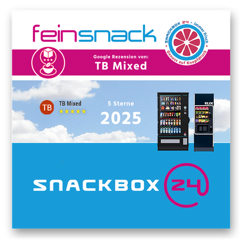 Grafik: Blogscreen " SNACKBOX 24 | feinsnack - Kundenmeinung / Bewertung von TB MIXED 2025