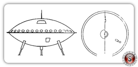 Il mezzo volante extraterrestre disegnato da Schirmer