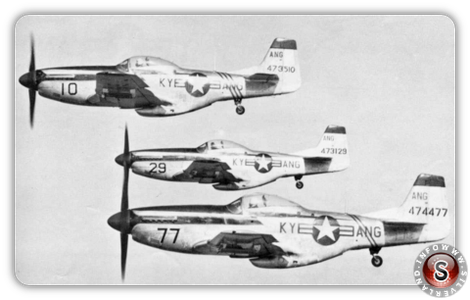 North American Aviation P-51D Mustangs of the 165th-FS Kentucky ANG