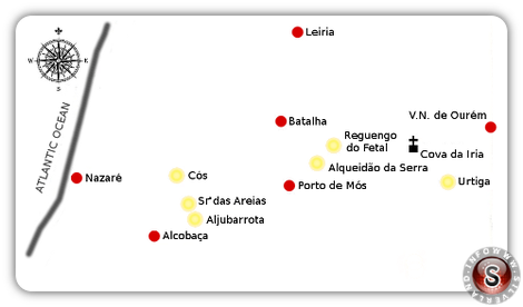 Località dove si sono verificate le apparizioni delle Madonna nella zona intorno a Cova da Iria a partire dal XVI° sec. fino al XX°.