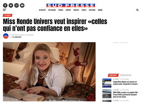 Sud Presse 13/05/22 Miss Ronde Univers 2022