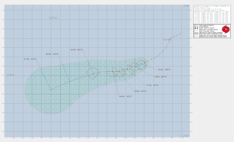 Track map of Tropical Cyclone Joshua in the Indian Ocean of Western Australia, 17/01/2021, image from JTWC.