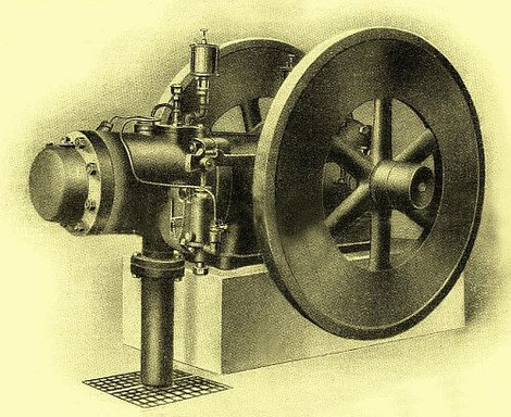 Motorenfabrik Oberursel, Rohöl-Motor Modell 27, ab 1911 in vier Größen gebaut