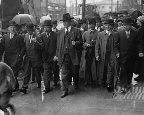 Big Bill Haywood & others (during the Paterson Silk Mill Strike of 1913).