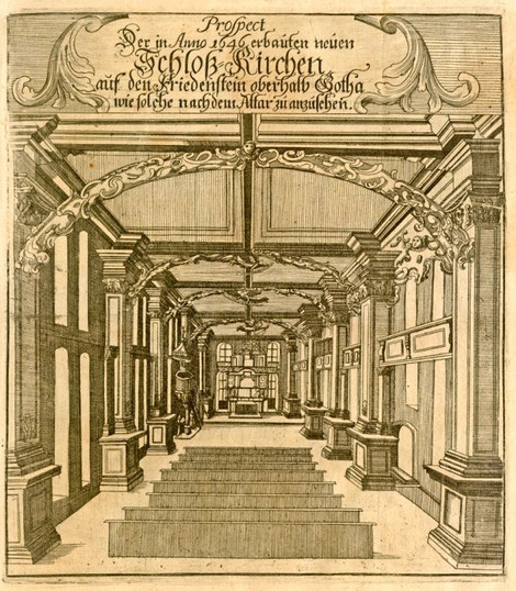 Abb. 19 Der Plan der Schlosskirche in Gotha 1646, diente eventuell als Vorbild für die Heldburger  Schlosskirche 