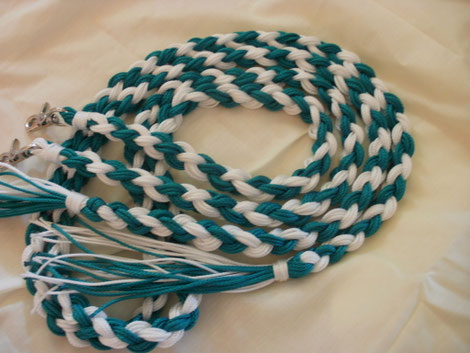 Flechtzügel grün,weiß 2,20 Meter lang in Polypropylen Preis 28,-