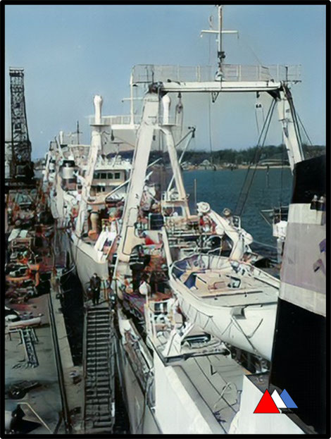 VEB Volkswerft Stralsund (bild von Schiff) Farbabzug collectie auteur.