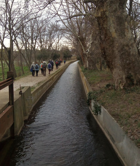 Marche de Randos Canetoises le long du canal d'Auchan le 27 mars 2018  de Perpignan à Canohès