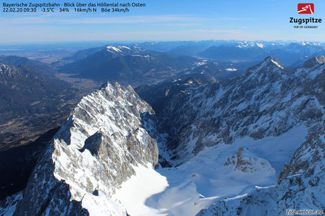 foto-webcam.de, Zugspitze, Blick nach Osten, 22.02.2020 um 09:30,