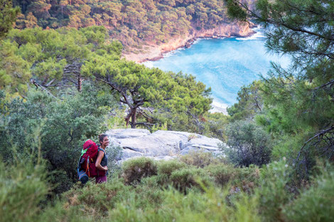 The view down to Kabak Beach