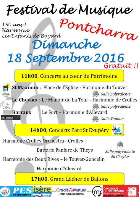 Ecolde de musique à crolles - gresivaudan : affiche concert harmo pontcharra