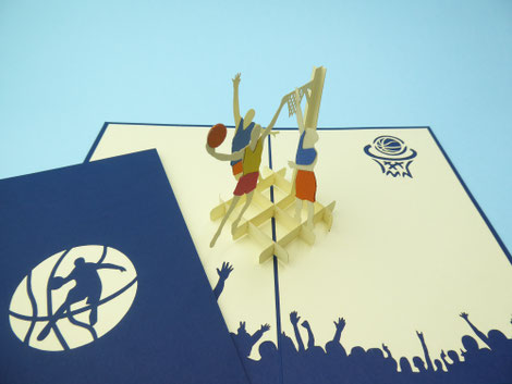 Carte pop-up basketball - carte d'anniversaire basket