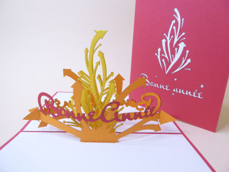 Carte pop-up Bonne Année