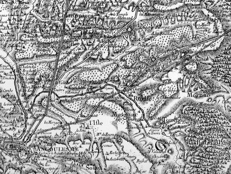 Extrait de la Carte de Cassini (fin XVIII ème siècle)