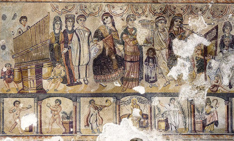 Mosaïque de la villa romaine de Noheda. Espagne.