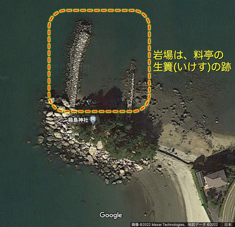 箱島の衛星写真