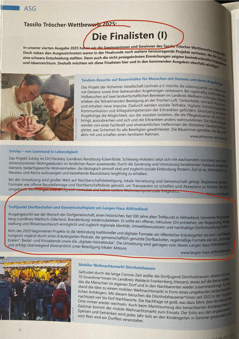 Ausschnitt aus der Zeitschrift Ländliche Räume 1/26
