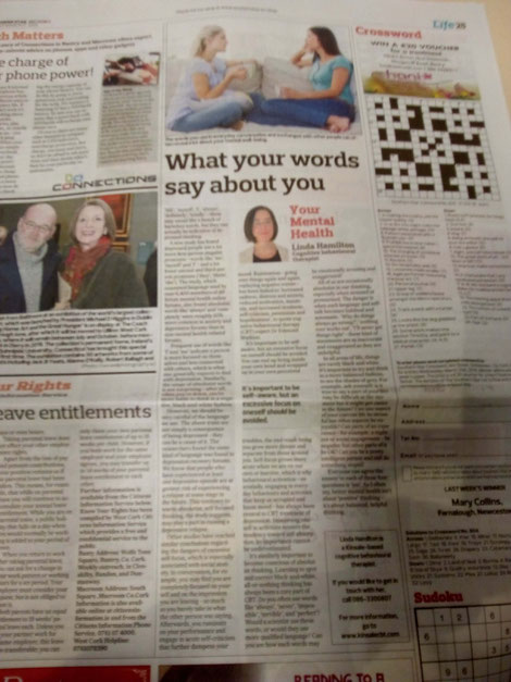 Kinsale CBT therapist Linda Hamilton's Southern Star column exploring the link between language and depression. 