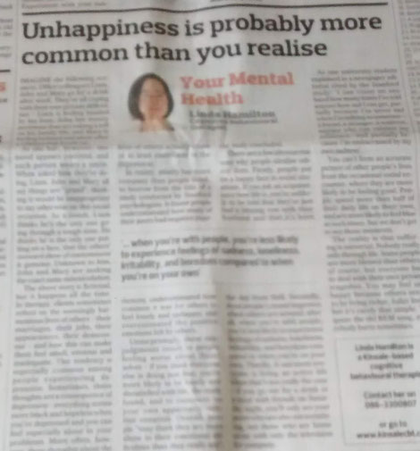 Linda Hamilton's Southern Star column on how unhappiness is more common than people think.