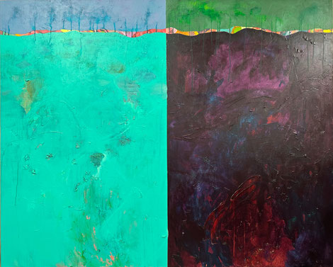 「空と海のあいだ」　F100  1620×1303mm　acrylic on canvas　　2025年
