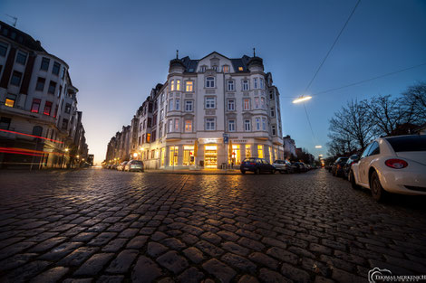 Restauriertes Haus an der Schleusenstraße