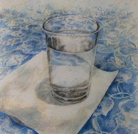 Wasserglas in Marokko ⎥ 2017 ⎥  Farbstifte ⎥ Renate Schmidt