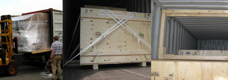 Holz Verpackungskiste durch Verpackungsfirma Ottenbacher verladen oder Containerstau