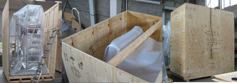 Packstücke in verschließbare Holz Verpackungskiste - Verpackungsfirma Ottenbacher