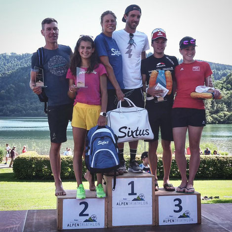 Platz 2 in der Gesamtwertung der Frauen - Alpentriathlon 2017