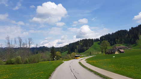 Die Fahrt führt durch das beschauliche Schönbachtal