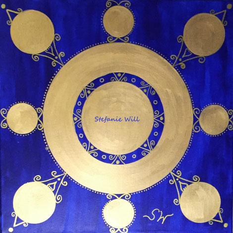Mandala Mandalabild handgemalt Energiebilder heilige Geometrie Stefanie Will Leinwand Künstlerin Liebe Ammersee Kreativität Energie Spiritualität Kunst