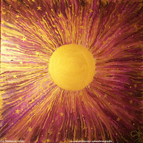 Energiebild Künstlerin Stefanie Will Stefanies Wandmagie Quelle Bewusstsein Sonne Zentralsonne selbstgemalt Kunst Ammersee 