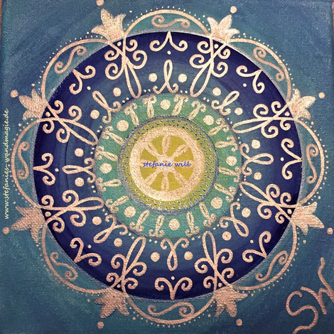 Mandala Mandalabild handgemalt Kunst Stefanie Will Leinwand Künstlerin Liebe Ammersee Kreativität Energie Spiritualität