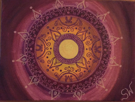 Mandala Mandalabild handgemalt Kunst Stefanie Will Leinwand Künstlerin Liebe Ammersee Kreativität Energie Spiritualität