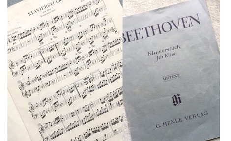 Klavier-Noten "pour Elise" von L. van Beethoven