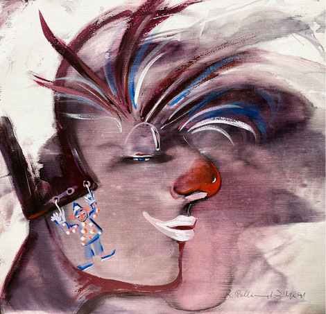 Ein lustiger Clown mit Ohrschmuck "Claunerie" von Edith Polland-Dülfer