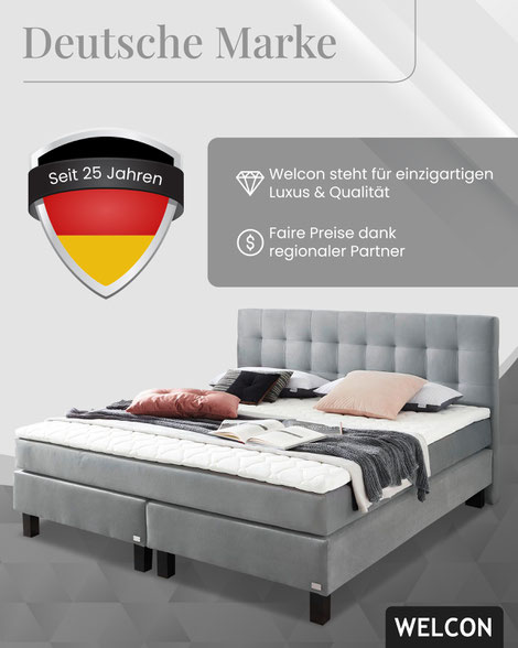 Alles über Boxspringbetten: Von der Konstruktion über die Materialwahl bis zur richtigen Pflege – unser Leitfaden bietet Ihnen umfassende Informationen, um das ideale Boxspringbett für einen erholsamen Schlaf zu finden.