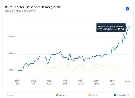 Performance der Aktienstrategie 2026 seit Jahresanfang