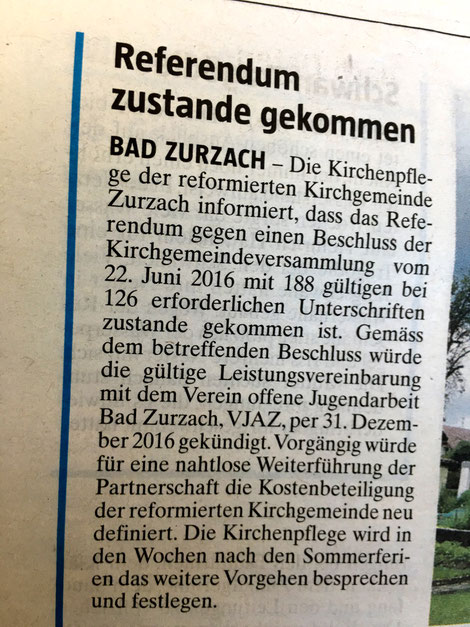 Referendum ist zustande gekommen