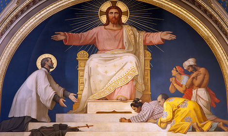 Le Christ, St François-Xavier et les peuples d'Asie à évangéliser (église St François-Xavier des Missions Étrangères, Paris)