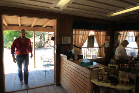 The gunsmith shop where John Wayne buys a shotgun for James Caan in "El Dorado" still exists today in Old Tucson. 