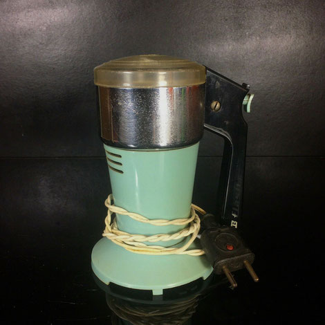 Icône cuisine - moulin à café bleu marque BB Flash années 50 / 60s - MADE IN FRANCE
