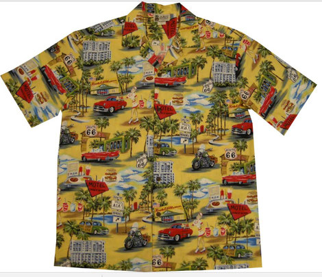 Original Hawaiihemd "Route 66" von Rocheteers